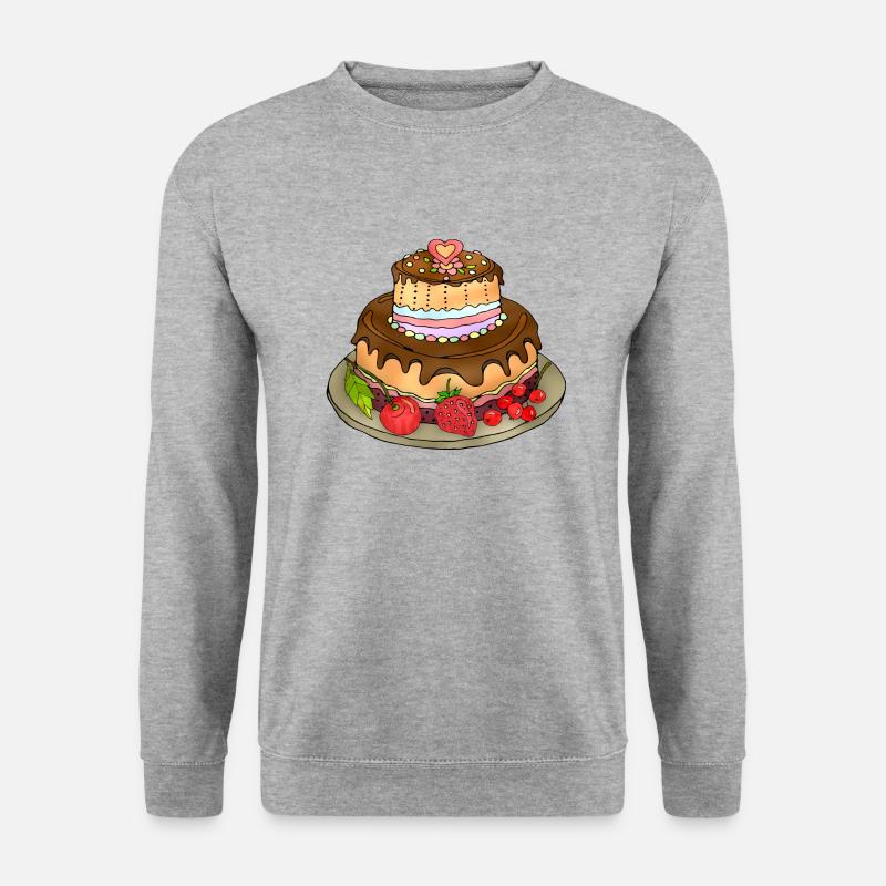 Kuchen - Unisex Pullover - Weißgrau meliert