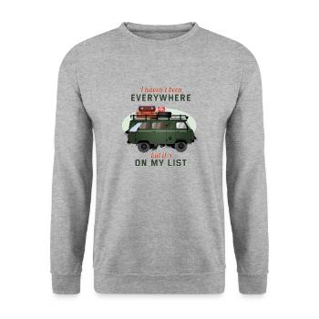 on my list - Unisex Pullover - Weißgrau meliert - Vorne - Alina (178cm) & Michal (187cm)