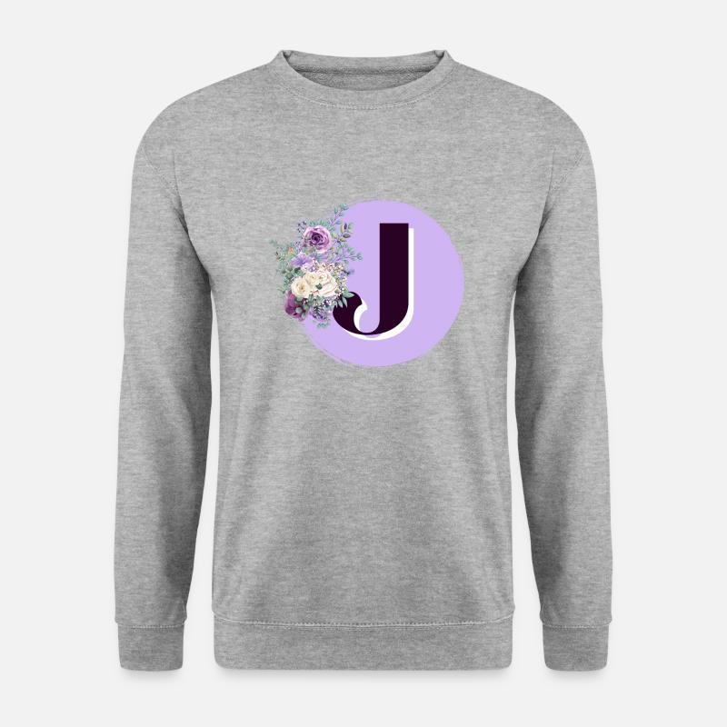 Buchstabe J Blumenkrone - Unisex Pullover - Weißgrau meliert