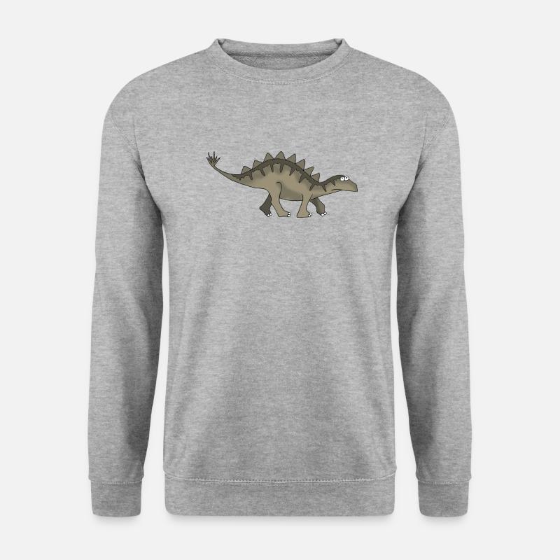 Dino 8 - Unisex Pullover - Weißgrau meliert