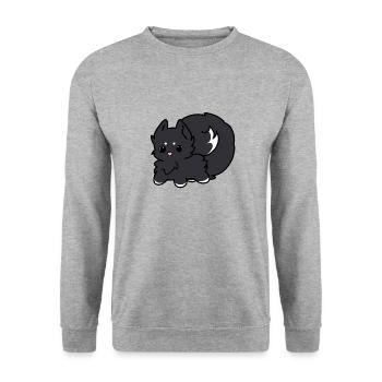 Niedlich Hund Schwarz Weiß - Unisex Pullover - Weißgrau meliert - Vorne - Alina (178cm) & Michal (187cm)