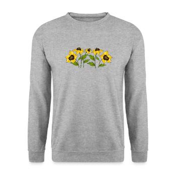 Fleur - Sweat-shirt Unisexe - gris chiné - Devant - Alina (178cm) & Michal (187cm)