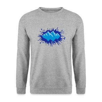 Drop mountains landscape splash of paint - Unisex Sweatshirt - salt & pepper - Front - Alina (178cm) & Michal (187cm)