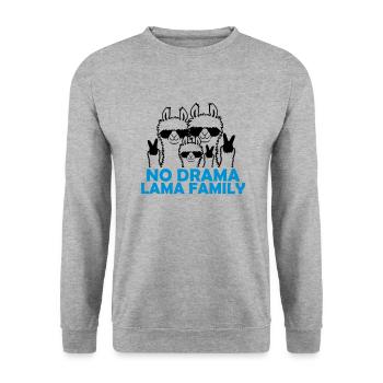Parents No Drama Llama - Unisex Sweatshirt - salt & pepper - Front - Alina (178cm) & Michal (187cm)