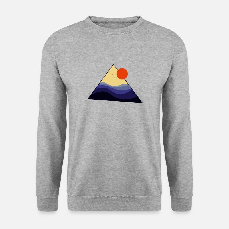 Triangle Sunset - Unisex Pullover - Weißgrau meliert