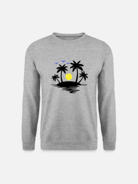 Insel Paradise - Unisex Pullover - Weißgrau meliert