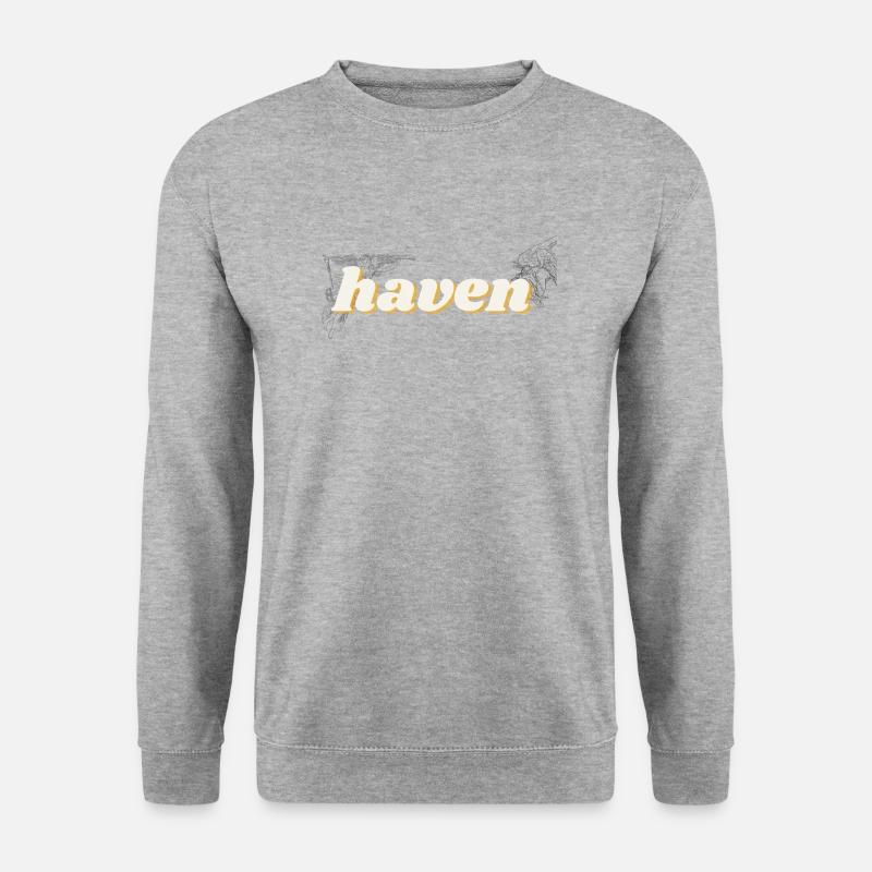 Haven Print Design - Unisex Pullover - Weißgrau meliert