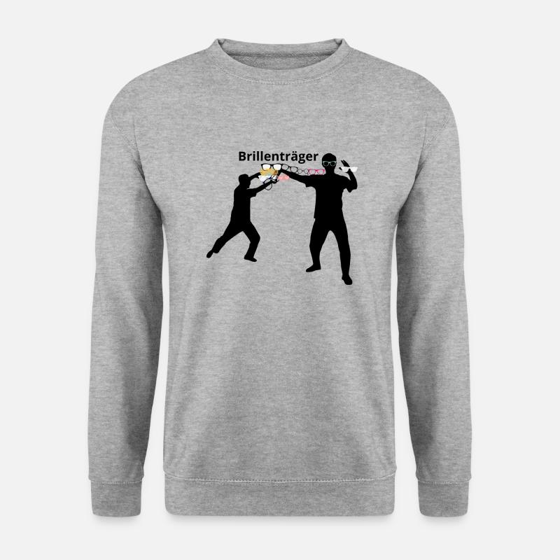 Brillenträger - Unisex Pullover - Weißgrau meliert