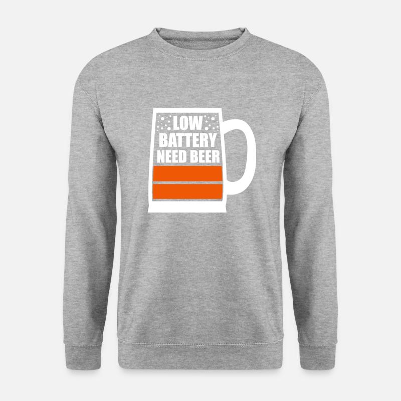 Low battery needs beer - Unisex Sweatshirt - salt & pepper