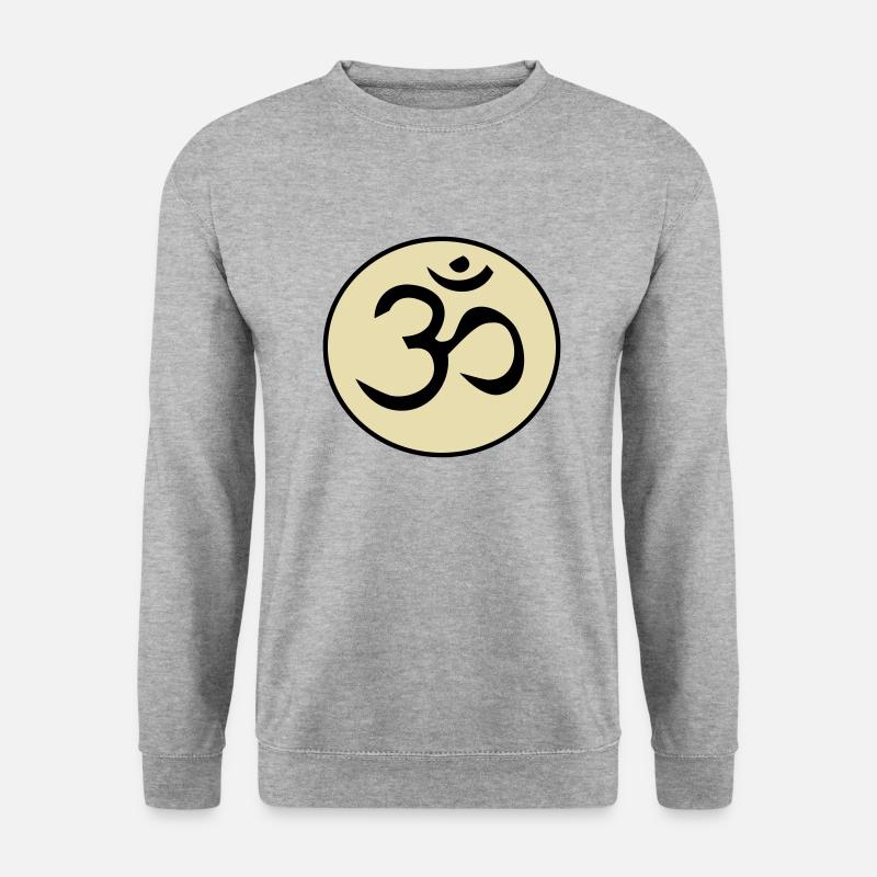 Om - Unisex Pullover - Weißgrau meliert