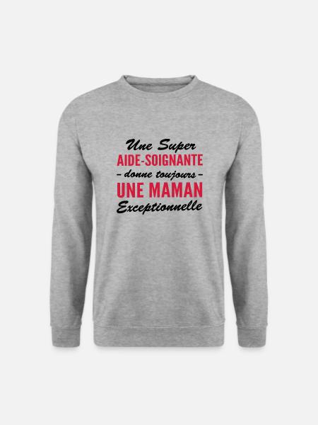 super aide-soignante - maman exceptionnelle - Sweat-shirt Unisexe - gris chiné
