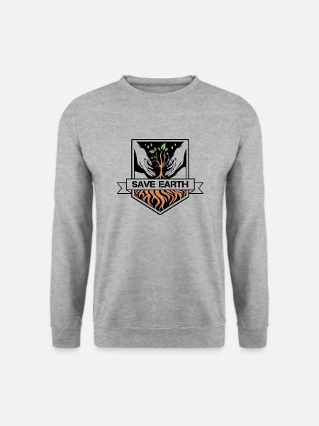 Save earth - Unisex Pullover - Weißgrau meliert