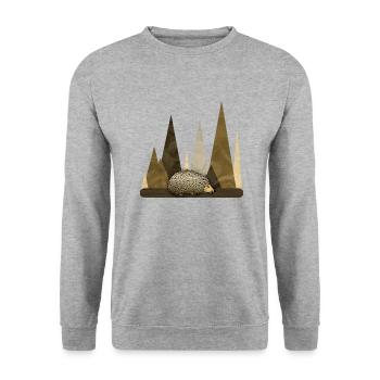 Igel - Unisex Pullover - Weißgrau meliert - Vorne - Alina (178cm) & Michal (187cm)