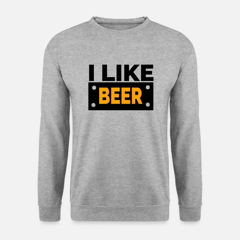 Bier - Unisex Pullover - Weißgrau meliert