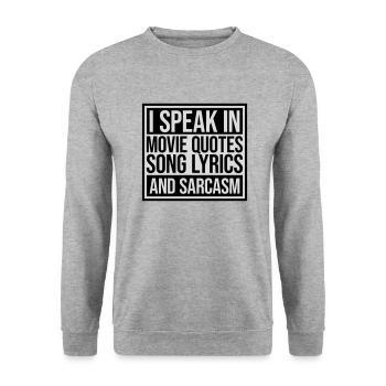 parler des paroles et du sarcasme - Sweat-shirt Unisexe - gris chiné - Devant - Alina (178cm) & Michal (187cm)
