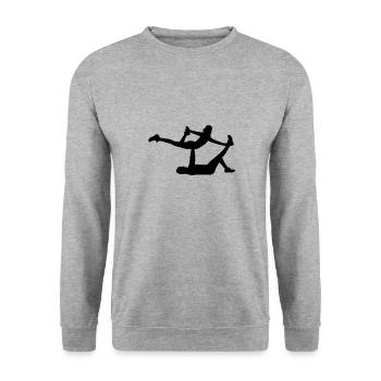 AcroYoga - Bird on Hands - Unisex Pullover - Weißgrau meliert - Vorne - Alina (178cm) & Michal (187cm)