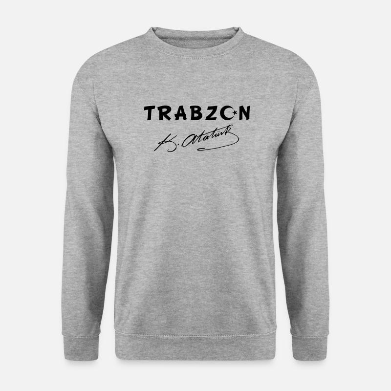 Trabzon Türkei Flagge Ata - Unisex Pullover - Weißgrau meliert