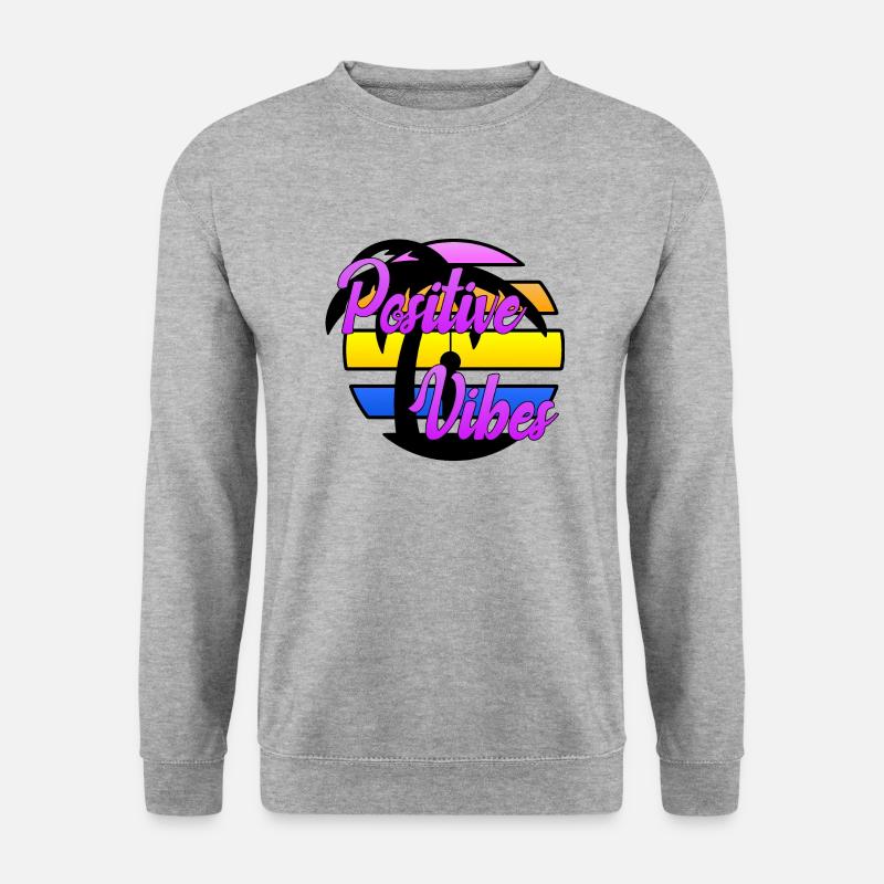 Positive Vibes - Unisex Pullover - Weißgrau meliert