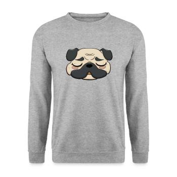 Sleeping Pug Dog Funny Dog Owners - Unisex Sweatshirt - salt & pepper - Front - Alina (178cm) & Michal (187cm)