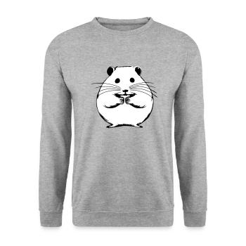 Hamster mignon animal rongeur animaux animal vecteur 10 - Sweat-shirt Unisexe - gris chiné - Devant - Alina (178cm) & Michal (187cm)