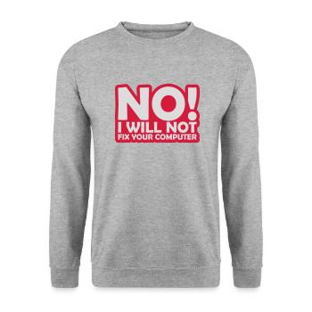 not fix your computer - Unisex Pullover - Weißgrau meliert - Vorne - Alina (178cm) & Michal (187cm)