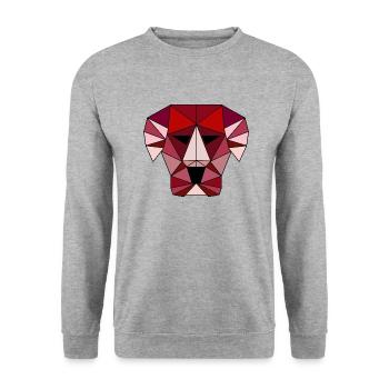 roter Hund - Unisex Pullover - Weißgrau meliert - Vorne - Alina (178cm) & Michal (187cm)