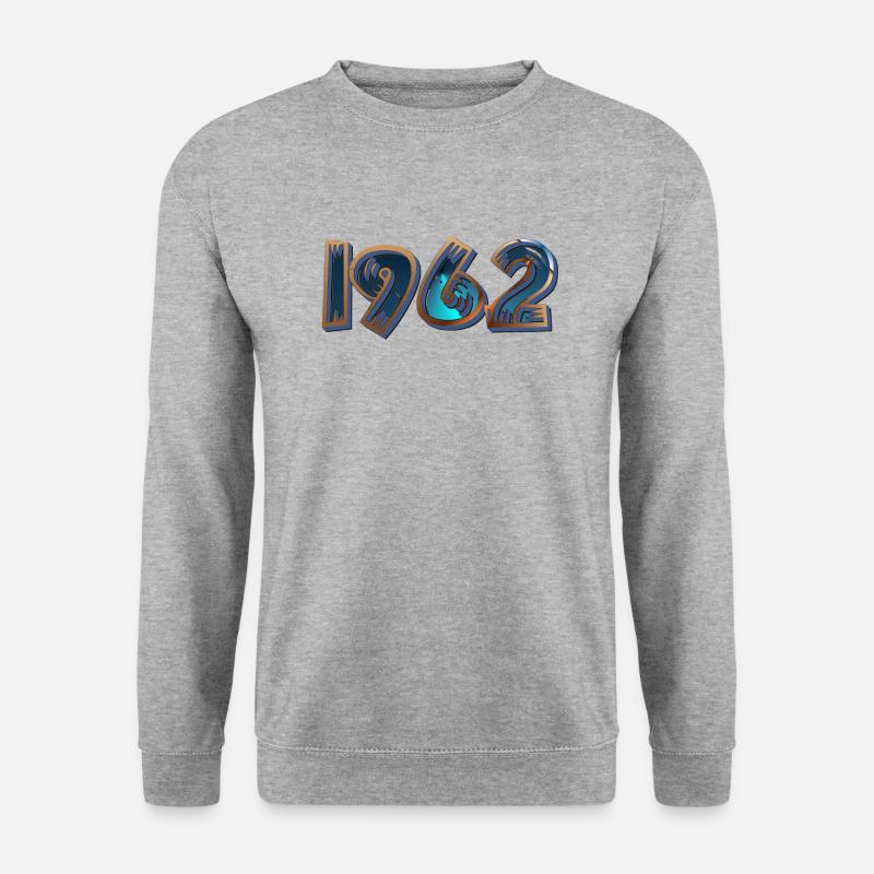 Jahr 1962 - Unisex Pullover - Weißgrau meliert