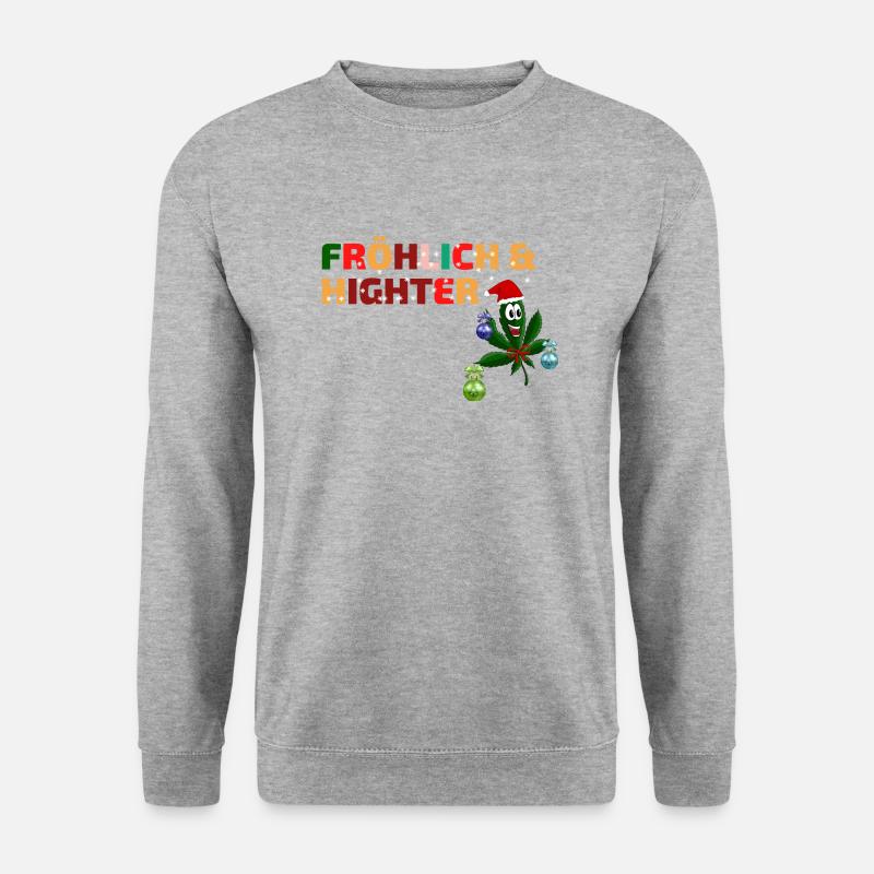 Fröhlich Highter Weihnachten - Unisex Pullover - Weißgrau meliert