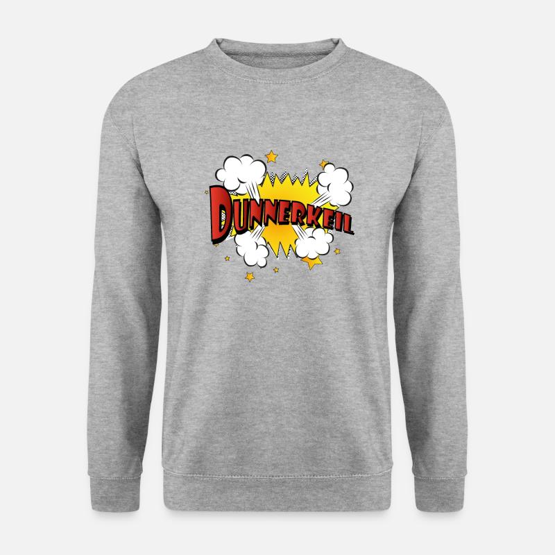 Dunnerkeil T shirt - Unisex Pullover - Weißgrau meliert