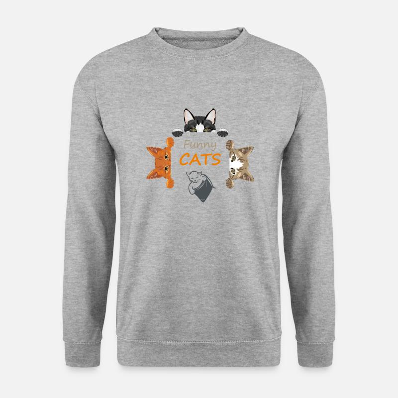 Lustige Spionagekatzen - Unisex Pullover - Weißgrau meliert