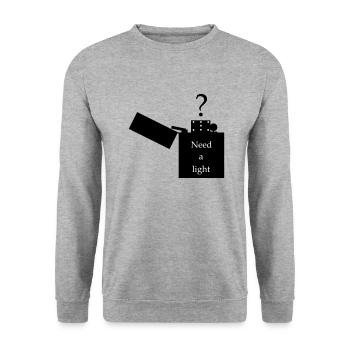 Lighter - picture with lettering - Unisex Sweatshirt - salt & pepper - Front - Alina (178cm) & Michal (187cm)