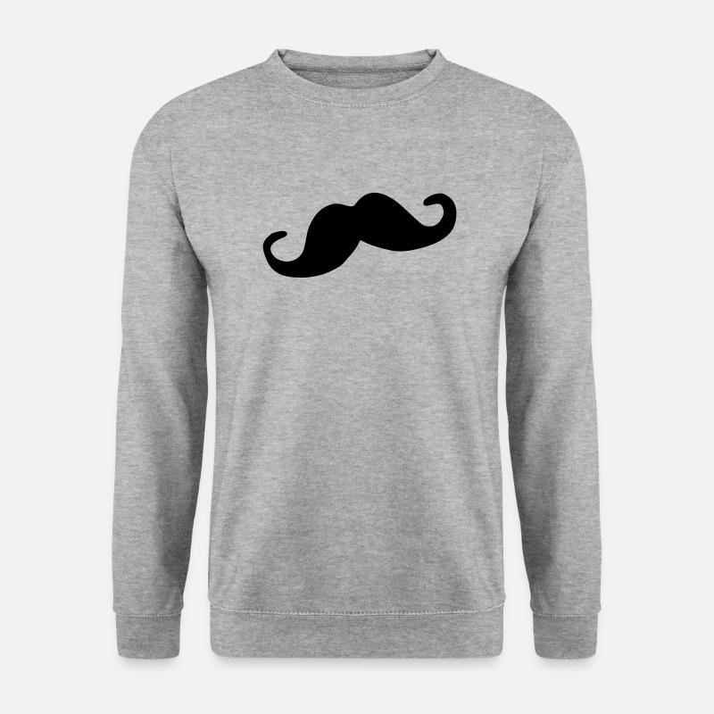 Schnurrbart - Unisex Pullover - Weißgrau meliert