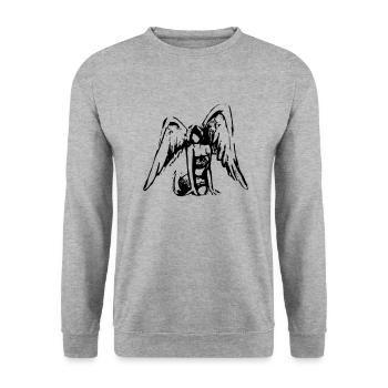 Angel black and white stamp effect - Unisex Sweatshirt - salt & pepper - Front - Alina (178cm) & Michal (187cm)