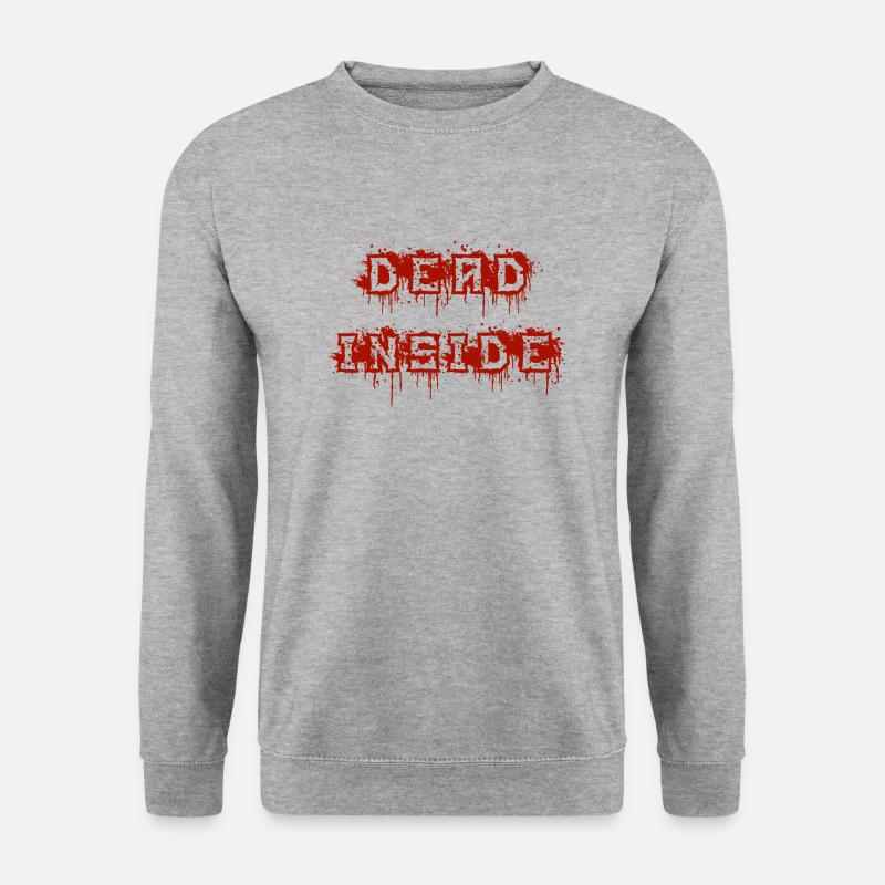 dead inside red - Unisex Pullover - Weißgrau meliert