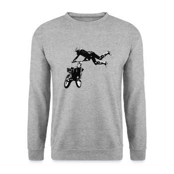 Motocross Racing T-Shirt Enduro T Shirt Supercross - Unisex Sweatshirt - salt & pepper - Front - Alina (178cm) & Michal (187cm)