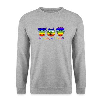 Friends not food - Pace - Unisex Sweatshirt - salt & pepper - Front - Alina (178cm) & Michal (187cm)