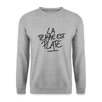 La terre est plate - Sweat-shirt Unisexe - gris chiné - Devant - Alina (178cm) & Michal (187cm)