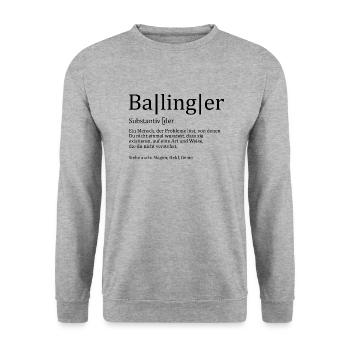 Schwaben Synonym - Unisex Pullover - Weißgrau meliert - Vorne - Alina (178cm) & Michal (187cm)