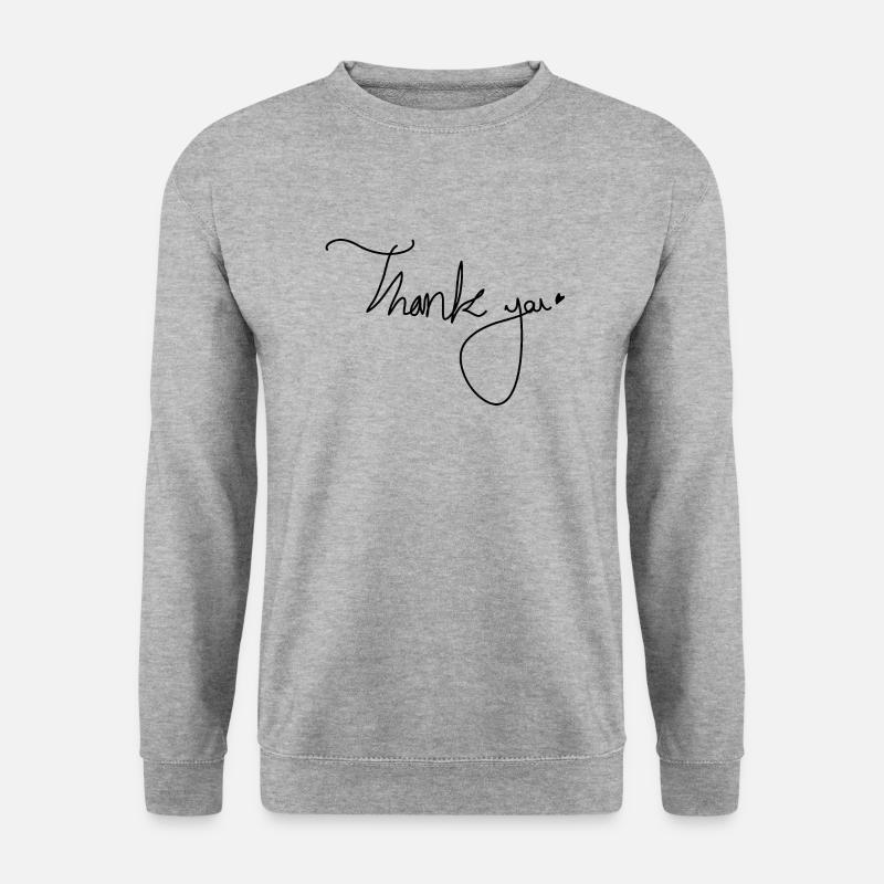 Dankeschön-Schriftzug - Unisex Pullover - Weißgrau meliert