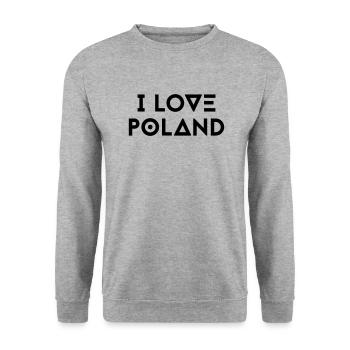 I LOVE POLAND - Unisex Sweatshirt - salt & pepper - Front - Alina (178cm) & Michal (187cm)