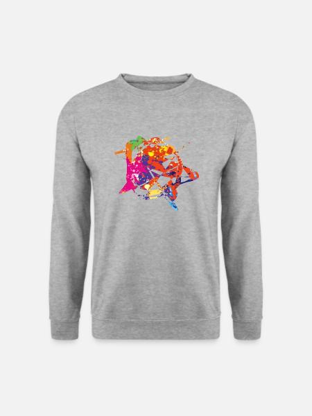 Geometrie und Farbe - Unisex Pullover - Weißgrau meliert