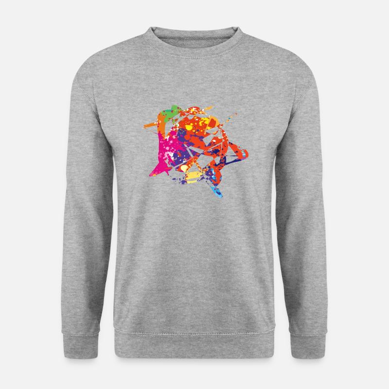 Geometrie und Farbe - Unisex Pullover - Weißgrau meliert
