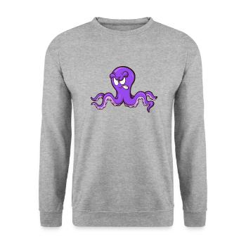 Angry Octopus - Unisex Sweatshirt - salt & pepper - Front - Alina (178cm) & Michal (187cm)