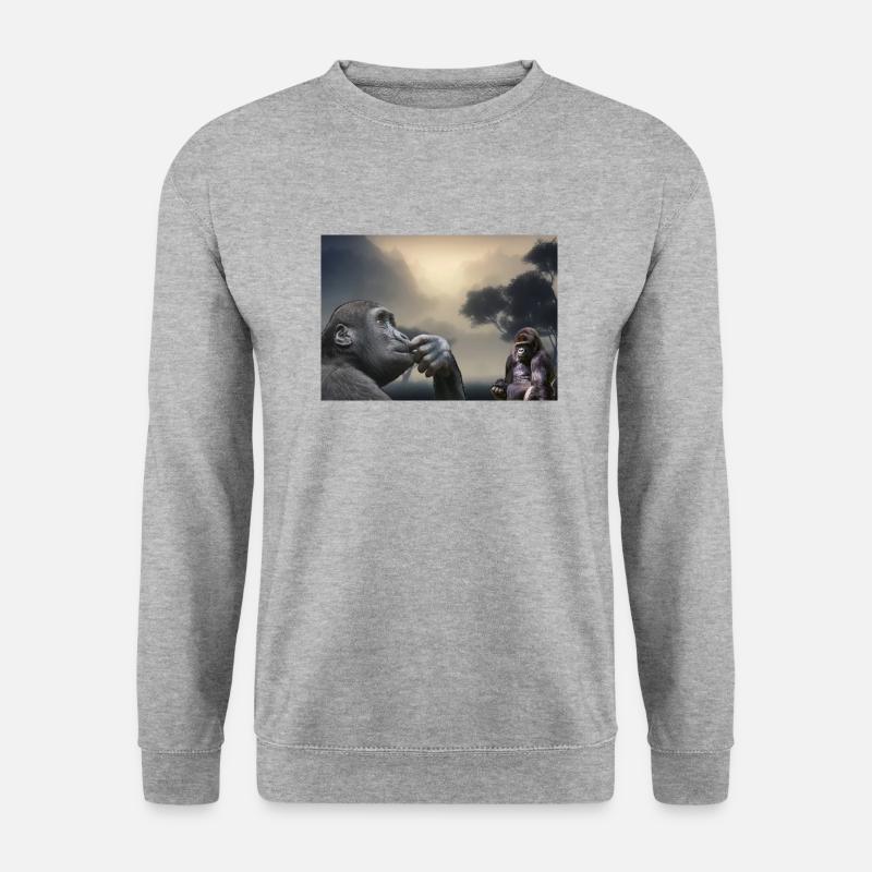 Gorillas - Unisex Pullover - Weißgrau meliert