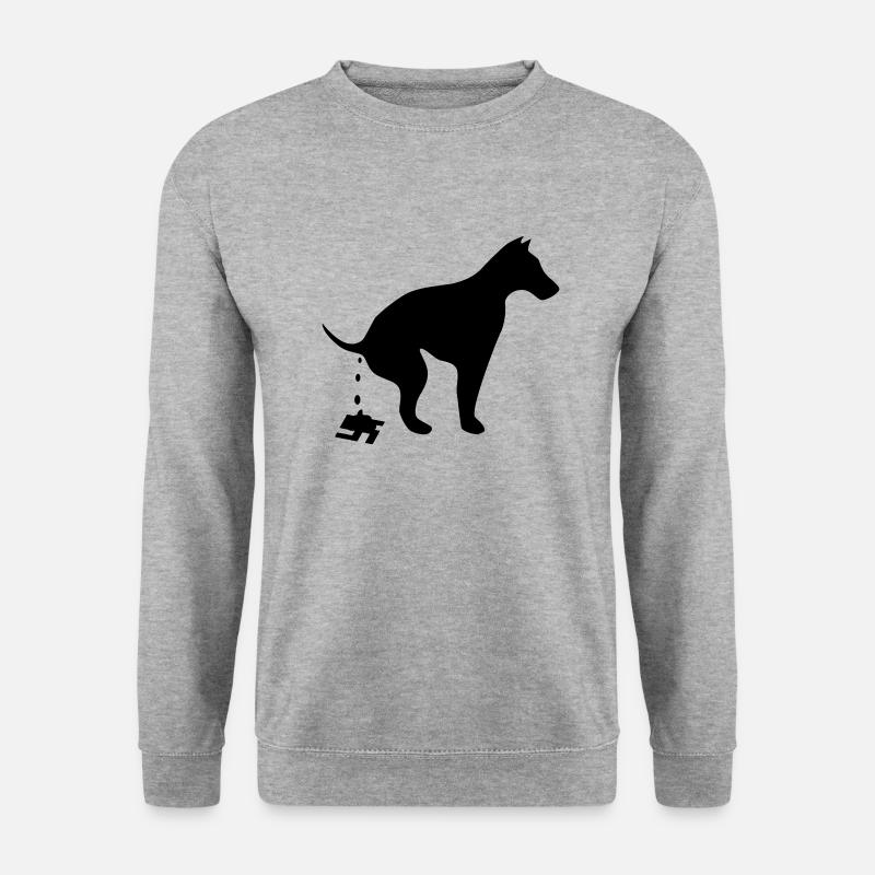 Kackender Hund 4 - Unisex Pullover - Weißgrau meliert