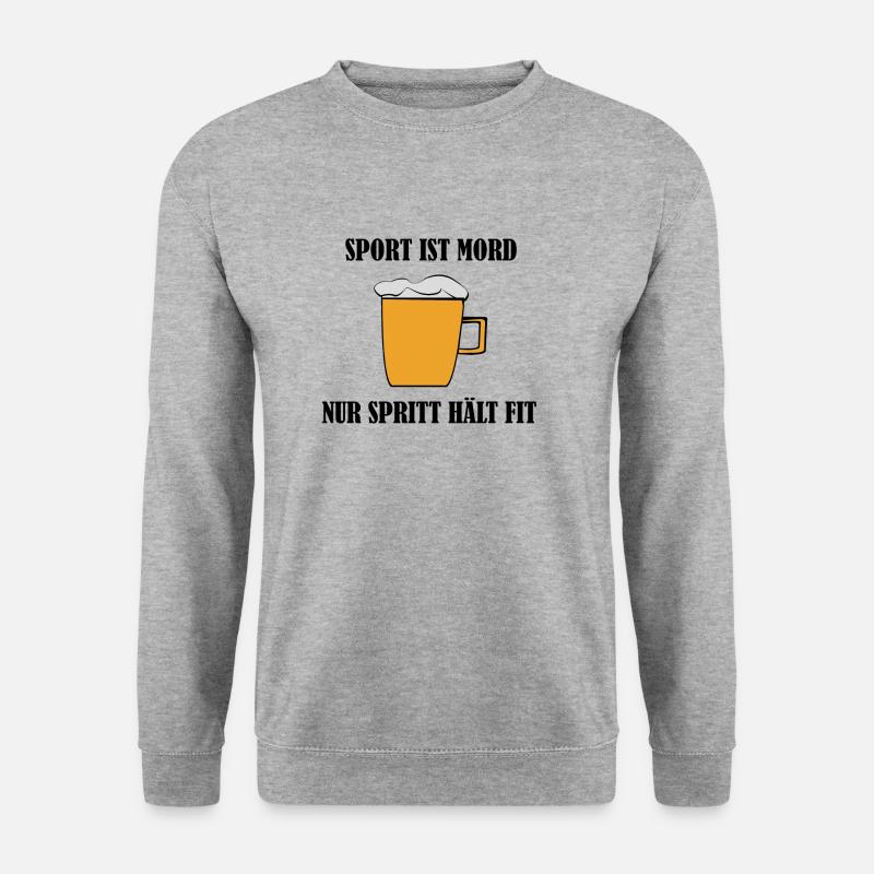 Bier Spruch - Unisex Pullover - Weißgrau meliert