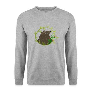 Wildtiere - Unisex Pullover - Weißgrau meliert - Vorne - Alina (178cm) & Michal (187cm)