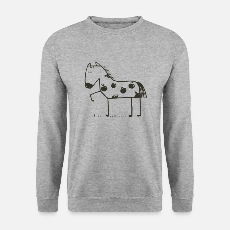 Pferde - Unisex Pullover - Weißgrau meliert