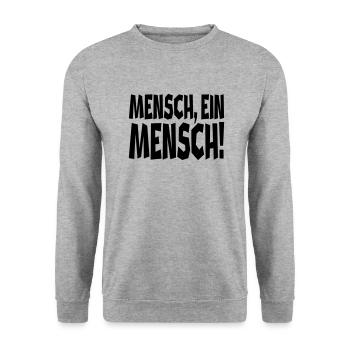 Ein Mensch - Unisex Pullover - Weißgrau meliert - Vorne - Alina (178cm) & Michal (187cm)