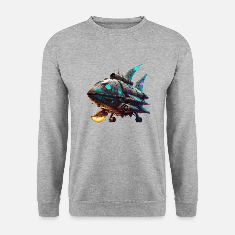 Spaceship - Unisex Pullover - Weißgrau meliert